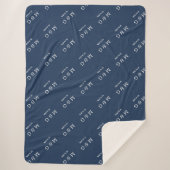 Benutzerdefiniertes Monogramm-Datums-Muster Stylis Sherpadecke (Vorderseite)