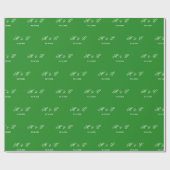 Benutzerdefiniertes Monogramm-Datums-Muster Waldgr Geschenkpapier (Flach)