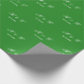 Benutzerdefiniertes Monogramm-Datums-Muster Waldgr Geschenkpapier (Ecke)