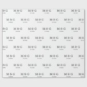 Benutzerdefiniertes Monogramm-Datums-Muster Weiß Geschenkpapier (Flach)