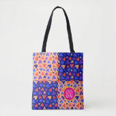 Benutzerdefiniertes Monogramm Decora Kawaii Herzen Tasche (Vorderseite)