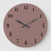 Benutzerdefiniertes Monogramm Dunkle Rose Taupe Große Wanduhr (Vorderseite)