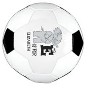 Benutzerdefiniertes Monogramm E ist für niedlichen Fußball (Gedreht)