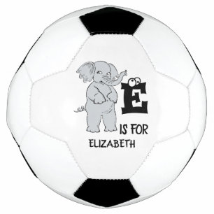 Benutzerdefiniertes Monogramm E ist für niedlichen Fußball