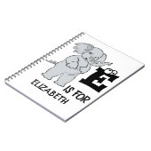 Benutzerdefiniertes Monogramm E ist für niedlichen Notizblock (Linke Seite)