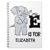 Benutzerdefiniertes Monogramm E ist für niedlichen Notizblock (Vorderseite)