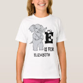 Benutzerdefiniertes Monogramm E ist für niedlichen T-Shirt (Vorderseite)