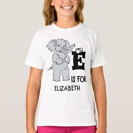 Benutzerdefiniertes Monogramm E ist für niedlichen T-Shirt (Vorderseite)
