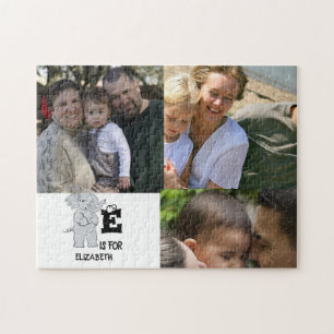Benutzerdefiniertes Monogramm E steht für süßen bu Puzzle