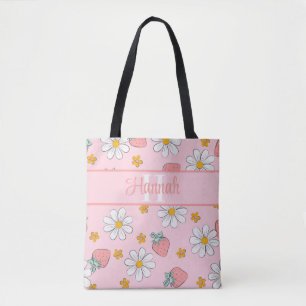 Benutzerdefiniertes Monogramm Elegante Erdbeere Gä Tasche