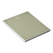 Benutzerdefiniertes Monogramm | Elegante hellgrüne Notizblock (angewinkelt)