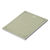 Benutzerdefiniertes Monogramm | Elegante hellgrüne Notizblock (Rotiert)