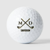 Benutzerdefiniertes Monogramm Eleganter Golfer Per Golfball (Vorderseite)