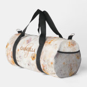 Benutzerdefiniertes Monogramm Elegantes Boho-Blume Duffle Bag (Rechte Ecke)