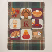 Benutzerdefiniertes Monogramm Erntedankfest Herbst Sherpadecke (Vorderseite)