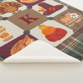Benutzerdefiniertes Monogramm Erntedankfest Herbst Sherpadecke (3/4)