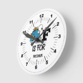 Benutzerdefiniertes Monogramm F ist für die Abbild Runde Wanduhr (Winkel)