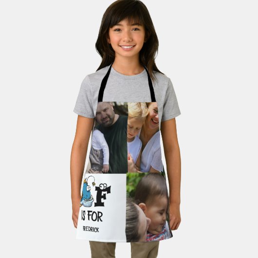 Benutzerdefiniertes Monogramm F ist für die Abbild Schürze (Insitu)