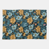 Benutzerdefiniertes Monogramm Farbiges Blume-Muste Geschirrtuch (Horizontal)