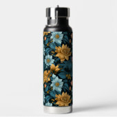 Benutzerdefiniertes Monogramm Farbiges Blume-Muste Trinkflasche (rechts)