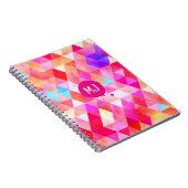 Benutzerdefiniertes Monogramm Farbrosa, rotes Drei Notizblock (Rechte Seite)