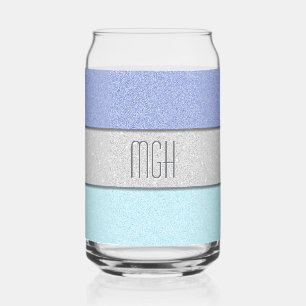 Benutzerdefiniertes Monogramm Faux Glitter Bling Dosenglas
