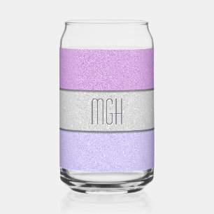 Benutzerdefiniertes Monogramm Faux Glitter Bling Dosenglas
