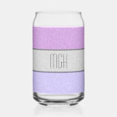Benutzerdefiniertes Monogramm Faux Glitter Bling Dosenglas (Rückseite)