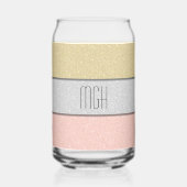 Benutzerdefiniertes Monogramm Faux Glitter Bling Dosenglas (Rückseite)