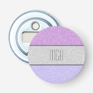 Benutzerdefiniertes Monogramm Faux Glitter Bling Flaschenöffner