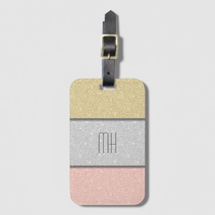Benutzerdefiniertes Monogramm Faux Glitter Bling Gepäckanhänger