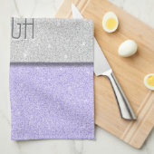 Benutzerdefiniertes Monogramm Faux Glitter Bling Geschirrtuch (Viertel Falte)