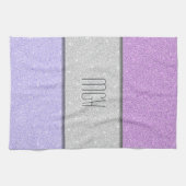 Benutzerdefiniertes Monogramm Faux Glitter Bling Geschirrtuch (Horizontal)