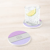 Benutzerdefiniertes Monogramm Faux Glitter Bling Getränkeuntersetzer (Seite)