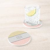 Benutzerdefiniertes Monogramm Faux Glitter Bling Getränkeuntersetzer (Seite)