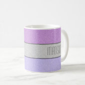 Benutzerdefiniertes Monogramm Faux Glitter Bling Kaffeetasse (VorderseiteRechts)