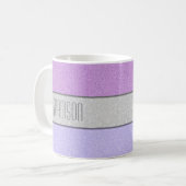 Benutzerdefiniertes Monogramm Faux Glitter Bling Kaffeetasse (Vorderseite Links)