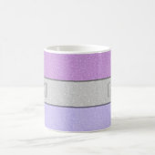 Benutzerdefiniertes Monogramm Faux Glitter Bling Kaffeetasse (Mittel)
