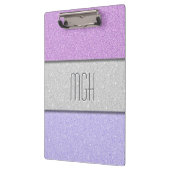 Benutzerdefiniertes Monogramm Faux Glitter Bling Klemmbrett (Links)