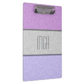 Benutzerdefiniertes Monogramm Faux Glitter Bling Klemmbrett (Rechts)
