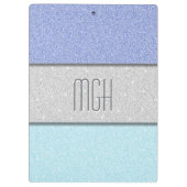 Benutzerdefiniertes Monogramm Faux Glitter Bling Klemmbrett (Rückseite)