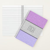 Benutzerdefiniertes Monogramm Faux Glitter Bling Notizblock (Innen)