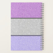Benutzerdefiniertes Monogramm Faux Glitter Bling Notizblock (Rückseite)