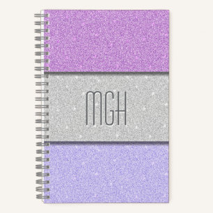 Benutzerdefiniertes Monogramm Faux Glitter Bling Notizblock