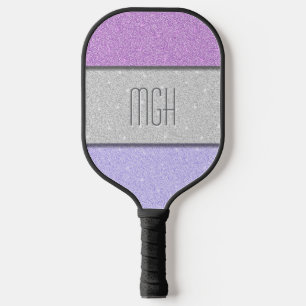 Benutzerdefiniertes Monogramm Faux Glitter Bling Pickleball Schläger