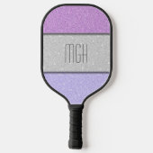 Benutzerdefiniertes Monogramm Faux Glitter Bling Pickleball Schläger (Rückseite)
