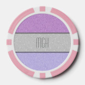 Benutzerdefiniertes Monogramm Faux Glitter Bling Pokerchips (Vorderseite)