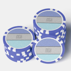 Benutzerdefiniertes Monogramm Faux Glitter Bling Pokerchips