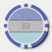 Benutzerdefiniertes Monogramm Faux Glitter Bling Pokerchips (Vorderseite)