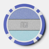 Benutzerdefiniertes Monogramm Faux Glitter Bling Pokerchips (Rückseite)